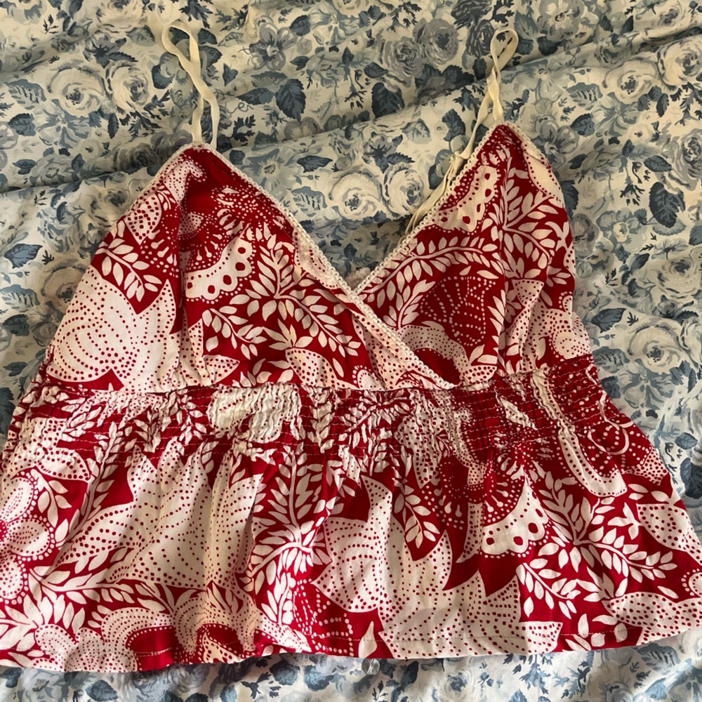 So Wear It Declare It Red and White Camisole